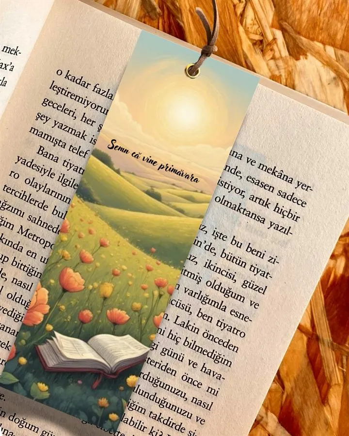 Semn de carte handmade, ilustrat. Carte în poiană