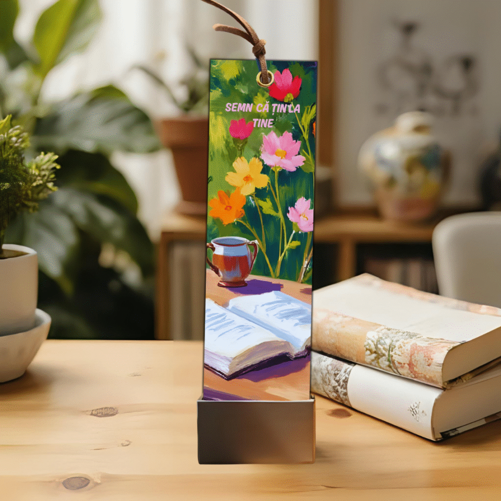 semn de carte model gradina inflorita